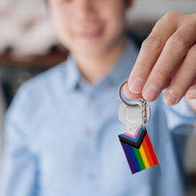 Load image into Gallery viewer, Daniel Quasar Pride Flag Keychains, Cheap Gay Pride Gear for PRIDE Parades and Events - The Awareness Company
