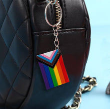 Load image into Gallery viewer, Daniel Quasar Pride Flag Keychains, Cheap Gay Pride Gear for PRIDE Parades and Events - The Awareness Company