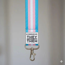 Load image into Gallery viewer, Silver Square My Pronouns Are They Them Pins - The Awareness Company