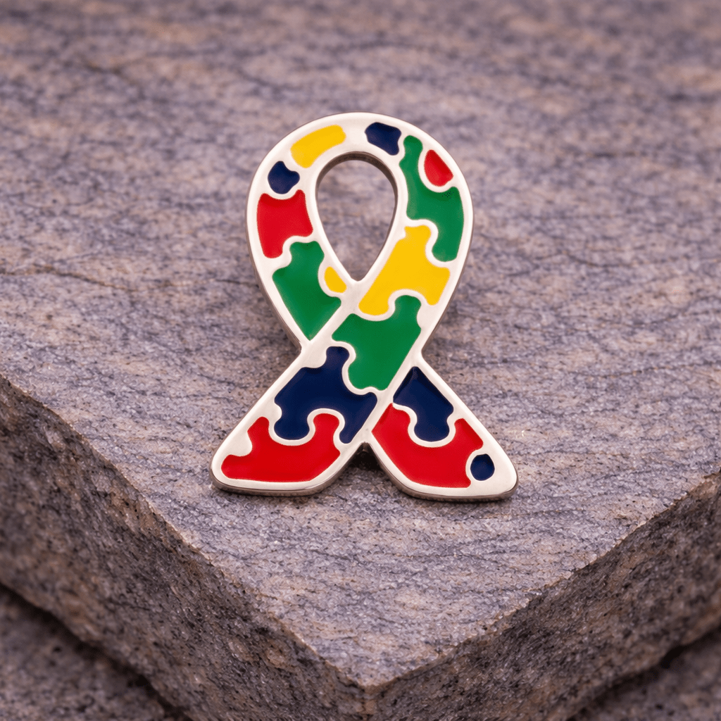 Buk Small Autism Ribbon Lapel Pins Wholesale, Autism Brooches - The ...