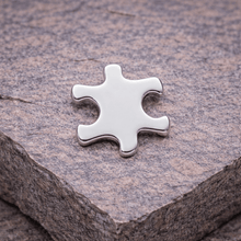 Load image into Gallery viewer, Small Elegant Silver Autism Awareness Puzzle Lapel Pins - The Awareness Company