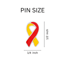 Load image into Gallery viewer, Small Flat Red &amp; Yellow Ribbon Pins - The Awareness Company
