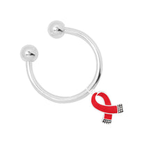 Load image into Gallery viewer, Small Red Ribbon Keychains - The Awareness Company