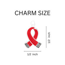 Load image into Gallery viewer, Small Red Ribbon Keychains - The Awareness Company