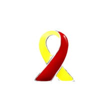 Load image into Gallery viewer, Small Red &amp; Yellow Ribbon Lapel Pins - The Awareness Company