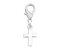 Load image into Gallery viewer, Small Silver Cross Religious Hanging Charm 