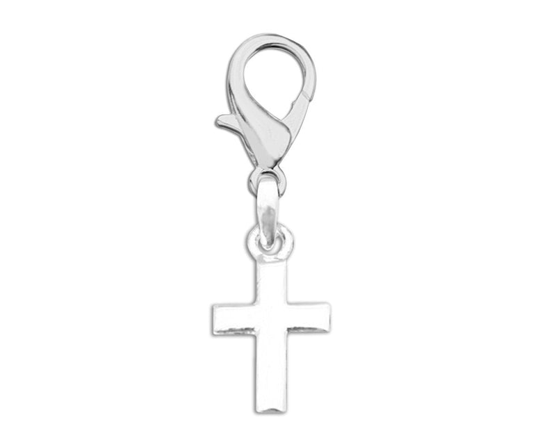 Small Silver Cross Religious Hanging Charm 