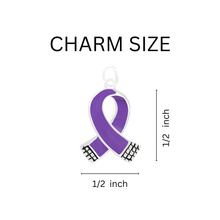 Load image into Gallery viewer, Small Size Purple Ribbon Chunky Charm Bracelets - The Awareness Company