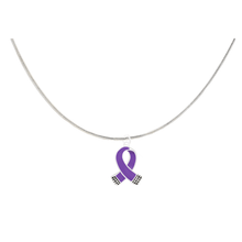 Load image into Gallery viewer, Small Size Purple Ribbon Necklaces - The Awareness Company