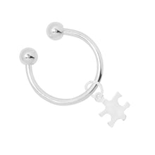Load image into Gallery viewer, Small Size Puzzle Piece Autism Awareness Horseshoe Key Chains - The Awareness Company