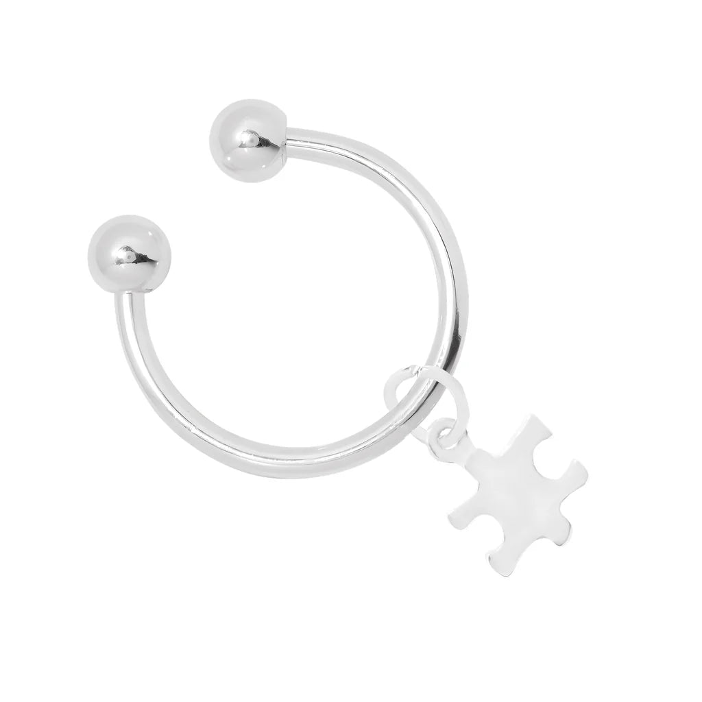 Small Size Puzzle Piece Autism Awareness Horseshoe Key Chains - The Awareness Company