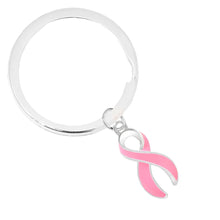 Load image into Gallery viewer, Split Style Pink Ribbon Key Chains - The Awareness Company