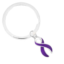 Load image into Gallery viewer, Split Style Purple Ribbon Key Chains - The Awareness Company