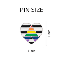 Load image into Gallery viewer, Straight Ally Flag Heart Shaped Pins - The Awareness Company
