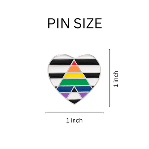 Straight Ally Flag Heart Shaped Pins - The Awareness Company