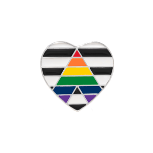 Straight Ally Flag Heart Shaped Pins - The Awareness Company