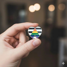 Load image into Gallery viewer, Straight Ally Flag Heart Shaped Pins - The Awareness Company