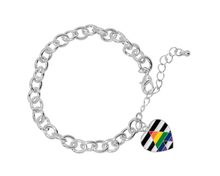 Load image into Gallery viewer, Straight Ally Heart Chunky Link Style Bracelets - The Awareness Company