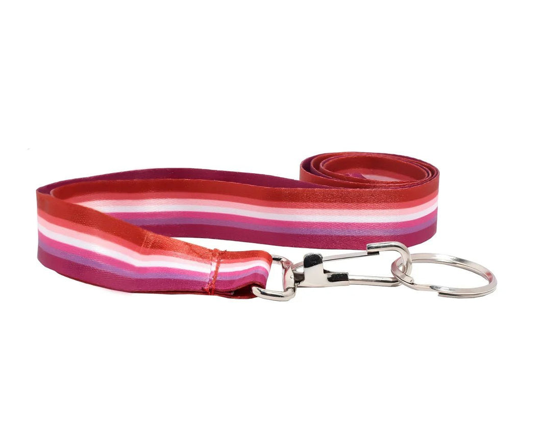 Sunset Lesbian Flag Lanyards - The Awareness Company