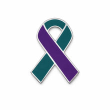 Load image into Gallery viewer, Teal &amp; Purple Ribbon Pins - The Awareness Company
