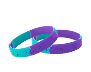 Teal & Purple Silicone Bracelets - The Awareness Company