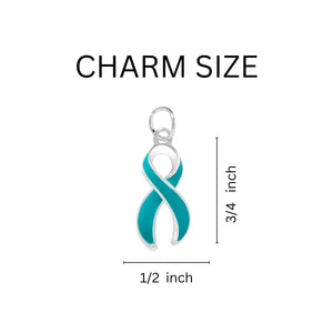 Teal Ribbon Big Heart Key Chains - The Awareness Company