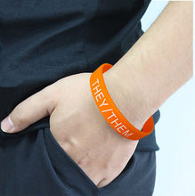 Load image into Gallery viewer, They Them Pronoun Silicone Gay Pride Wristbands - The Awareness Company