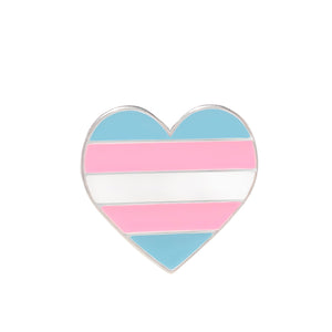 Transgender Flag Heart Shaped Pins - The Awareness Company