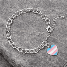 Load image into Gallery viewer, Transgender Heart Flag Chunky Charm Bracelets - The Awareness Company