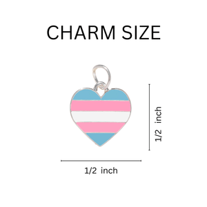 Transgender Heart Flag Chunky Charm Bracelets - The Awareness Company