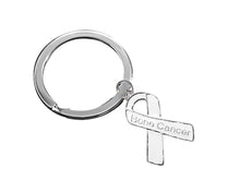 Load image into Gallery viewer, White Ribbon Bone Cancer Awareness Split Style Key Chains - The Awareness Company