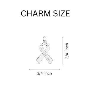 White Ribbon Bone Cancer Awareness Split Style Key Chains - The Awareness Company