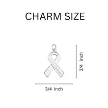 Load image into Gallery viewer, White Ribbon Bone Cancer Charms - The Awareness Company