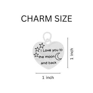 White Ribbon To The Moon And Back Awareness Beaded Bracelets - The Awareness Company