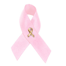 Load image into Gallery viewer, 100 Pack of Satin Pink Ribbon Breast Cancer Pins - The Awareness Company