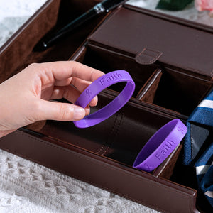 Purple Silicone Bracelets for Alzheimers, Dometic Violence, Lupus, Crohns - The Awareness Company