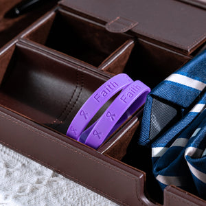 Purple Silicone Bracelets for Alzheimers, Dometic Violence, Lupus, Crohns - The Awareness Company