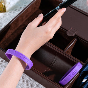 Purple Silicone Bracelets for Alzheimers, Dometic Violence, Lupus, Crohns - The Awareness Company