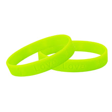 Load image into Gallery viewer, Lime Green Silicone Bracelets for Lyme Disease, Lymphoma, Non Hodgkins Wristbands - The Awareness Company