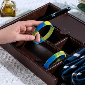 Blue & Yellow Silicone Bracelets for Down Syndrome, Ukraine - The Awareness Company