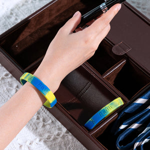 Blue & Yellow Silicone Bracelets for Down Syndrome, Ukraine - The Awareness Company