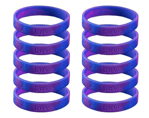 Silicone Bracelet Bundle, Wholesale Awareness Wristbands