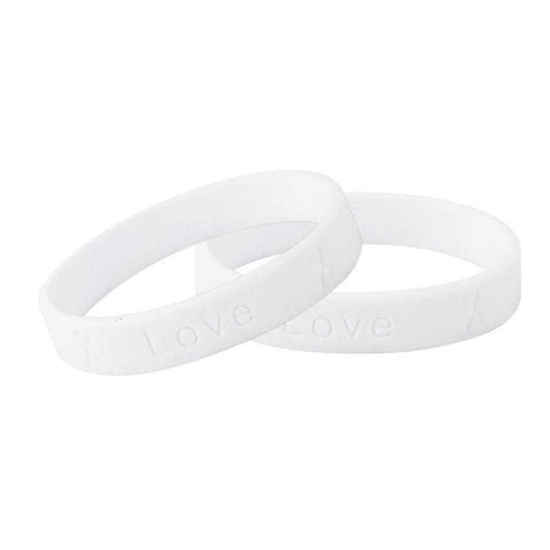 White Silicone Bracelets for Lung Cancer, Bone Cancer - The Awareness Company