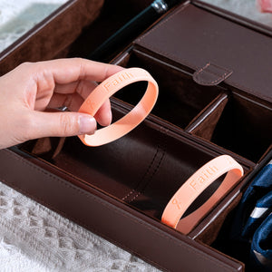 Peach Silicone Bracelets for Uterine Cancer - The Awareness Company