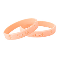 Load image into Gallery viewer, Peach Silicone Bracelets for Uterine Cancer - The Awareness Company