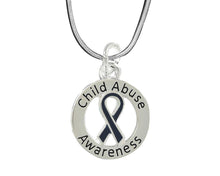 Load image into Gallery viewer, Bulk Child Abuse Awareness Dark Blue Ribbon Necklaces - The Awareness Company