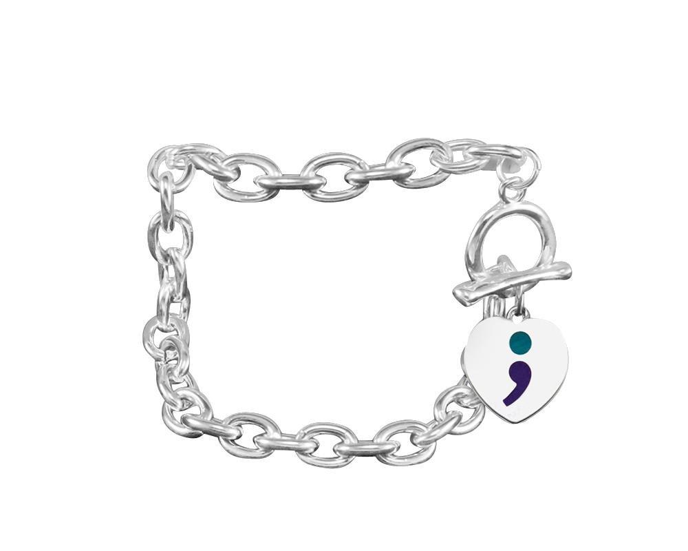Semicolon Suicide Prevention Chunky Charm Bracelets - The Awareness Company