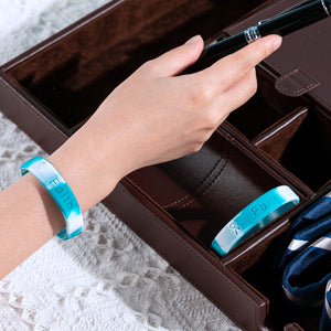 Teal & White Silicone Bracelets for Cervical Cancer Fundraising - The Awareness Company
