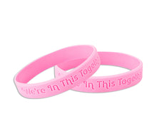 Load image into Gallery viewer, Pink Silicone Breast Cancer Bracelets on Cards - The Awareness Company