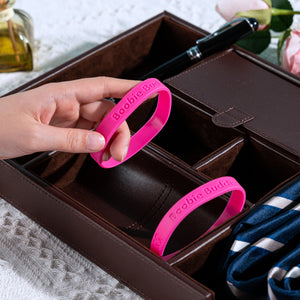 Boobie Buddies Pink Ribbon Silicone, Breast Cancer Fundraising Bracelets - The Awareness Company
